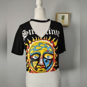 Crop tops for Girls  Casual Color Black Size Small Short Sleeve  Good Condition